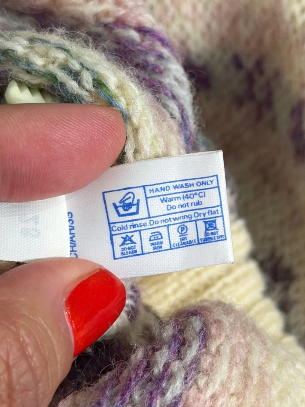 The Edinburgh Woollen Mill MEDIUM Cream Pastel Fair Isle Wool Cardigan Sweater - Picture 7 of 10